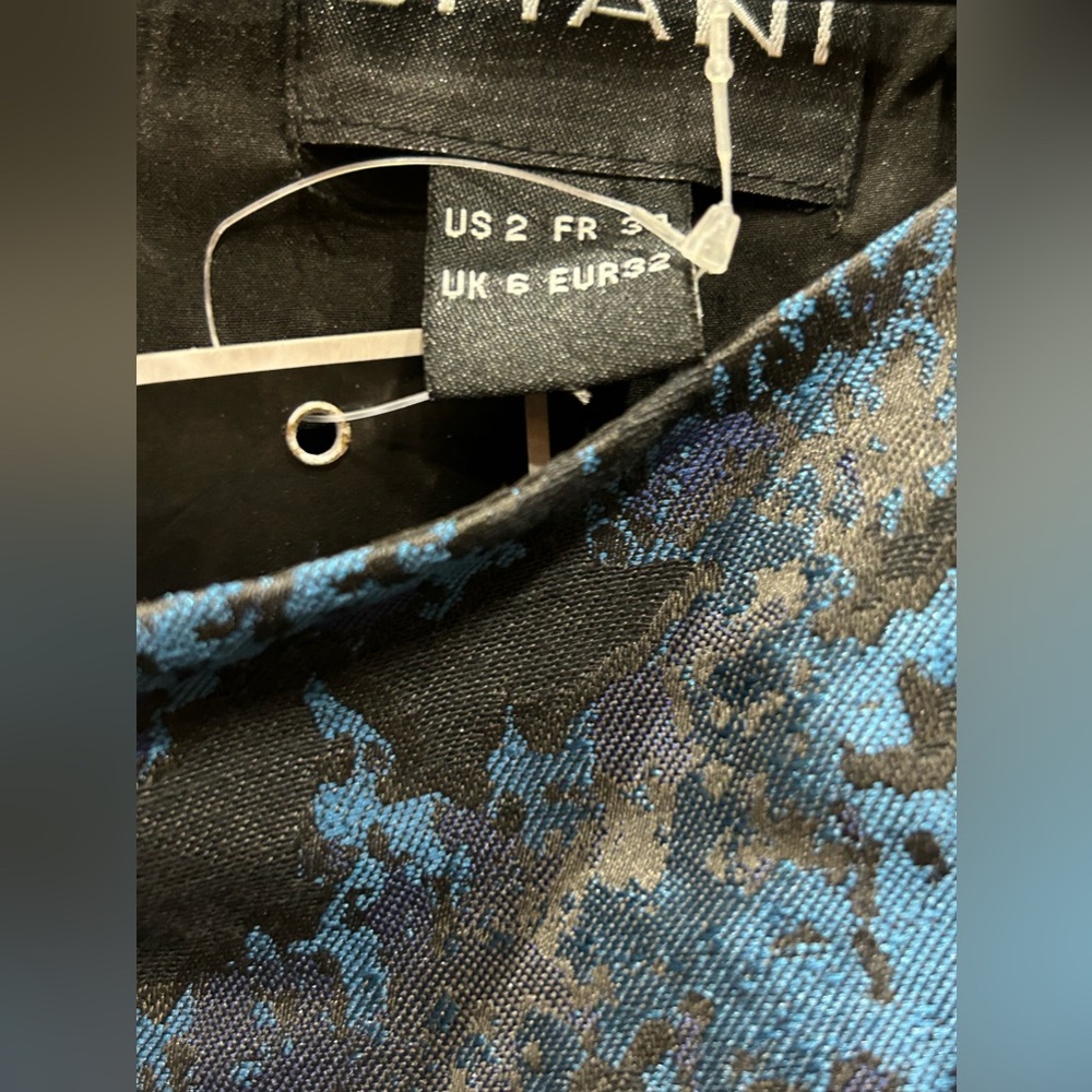 Shani Asymmetric Tiered Jacquard Dress in Blue size 2 - Picture 5 of 6